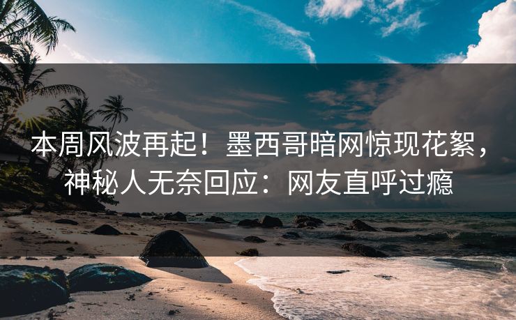 本周风波再起！墨西哥暗网惊现花絮，神秘人无奈回应：网友直呼过瘾