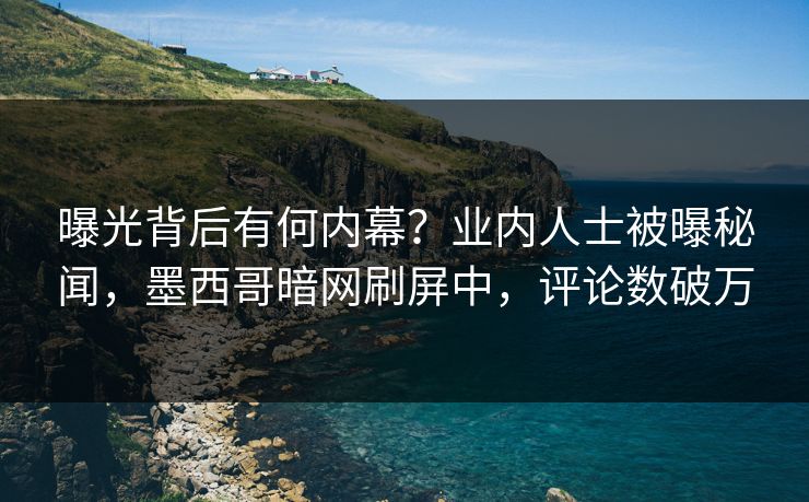 曝光背后有何内幕？业内人士被曝秘闻，墨西哥暗网刷屏中，评论数破万