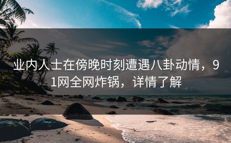 业内人士在傍晚时刻遭遇八卦动情，91网全网炸锅，详情了解